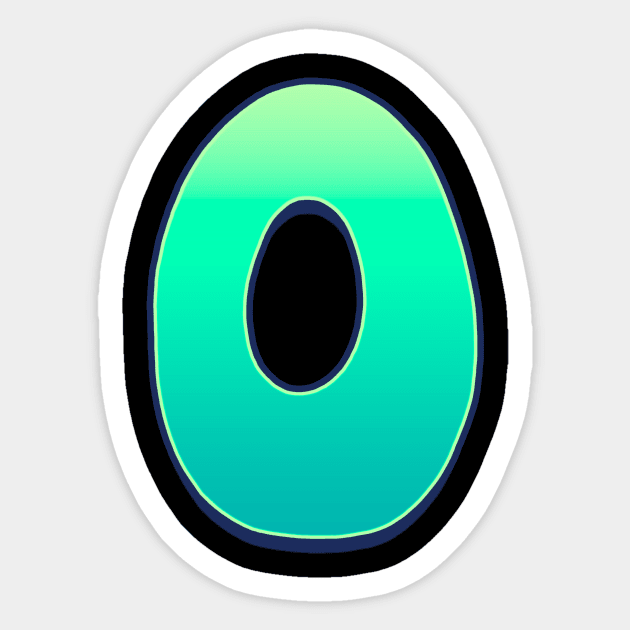 Letter O - Green fade Sticker by dmitri-art